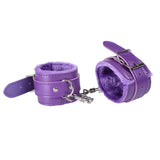 Sexy Adjustable PU Leather Plush Handcuff Ankle Cuff Restraints Bondage