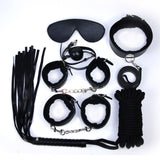 7pcs/Set Bondage Restraint PU Leather Plush Handcuffs Ankle Collar Whip Sexy Bondage