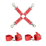 Bdsm Bondage Rope Plush Handcuffs Ankle Cuff Restraint Cross Bandage