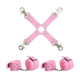 Bdsm Bondage Rope Plush Handcuffs Ankle Cuff Restraint Cross Bandage