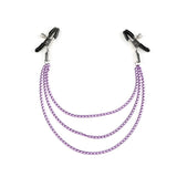 Metal Nipple Slaves Clamps Chain Adjustable PU Leather Neck Collar Bondage